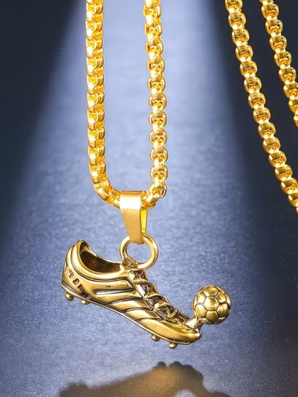 Gold Soccer Cleat Ball Necklace Football Player Pendant World Cup MLS Gift